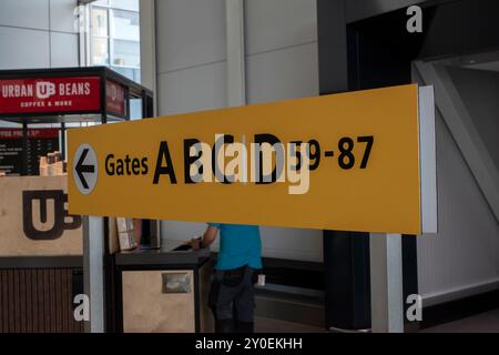 Direction Sign Before The Gates At Schiphol Airport The Netherlands 29-8-2024 Stock Photo