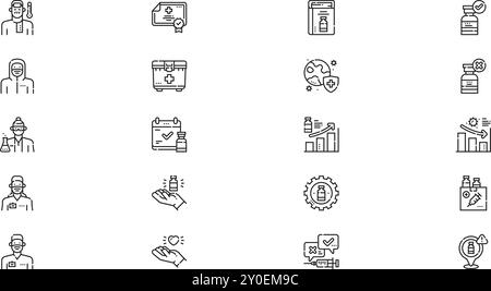 Vaccination icons High-Quality Vector Icons Collection with Editable Stroke. Ideal for Professional and Creative Projects. Stock Vector