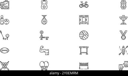 Sport icons High-Quality Vector Icons Collection with Editable Stroke. Ideal for Professional and Creative Projects. Stock Vector