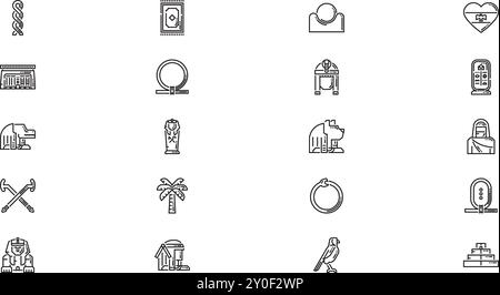 Egypt icons High-Quality Vector Icons Collection with Editable Stroke. Ideal for Professional and Creative Projects. Stock Vector