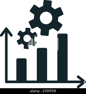 productivity icon. gear with up arrow. line icon style. simple vector ...