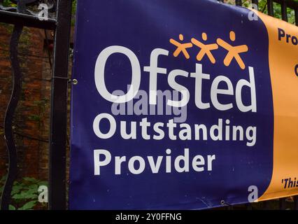 September 2, 2024, London, England, UK: An 'Outstanding' school in central London as Ofsted (Office for Standards in Education, Children's Services and Skills) drops one-word ratings and announces a new grading system for schools in the UK. (Credit Image: © Vuk Valcic/ZUMA Press Wire) EDITORIAL USAGE ONLY! Not for Commercial USAGE! Stock Photo