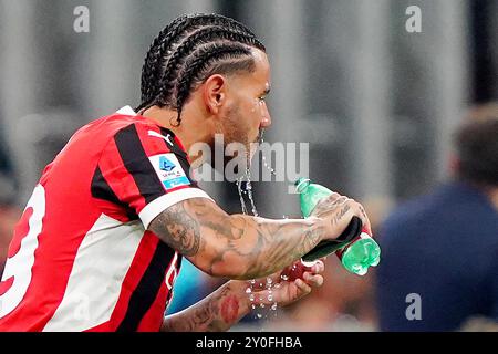 Theo Hernandez (AC Milan);during the Serie A soccer match between Milan and Torino at the San Siro Stadium in Milan, north Italy - Saturday, August 17, 2024. Sport - Soccer . (Photo by Spada/Lapresse) Stock Photo