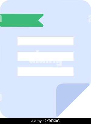 Vector contract or business document in a colorful flat style. Agreement, bill of lading, invoice symbol. The icon is suitable for web design, online Stock Vector