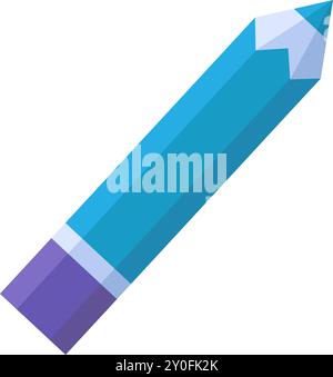 Vector pencil in a colorful flat style. Engineering, skill, and design symbol. The icon is suitable for web design, online shop, print, and social med Stock Vector