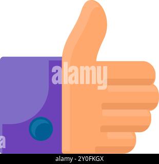 Vector thumb up icon in a colorful flat style.An agreement, acceptance, and good feedback symbol. The icon is suitable for web design, online shop, pr Stock Vector