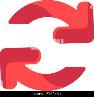 Vector circular arrows in a vibrant flat style. Process, rotation, refresh symbol. The icon is suitable for web design, online shop, print, and social Stock Vector