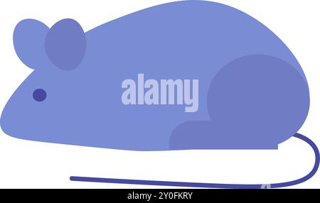 Cat soft toy in shape of rat. Foam mouse for kitten play. Image for design of pet store or veterinary clinic. Simple flat vector isolated on white bac Stock Vector