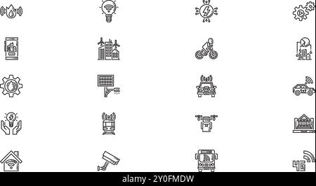 Smart city icons High-Quality Vector Icons Collection with Editable Stroke. Ideal for Professional and Creative Projects. Stock Vector