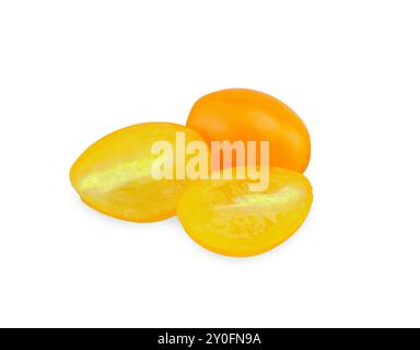 mini tomato isolated on white background. tomato clipping path Stock Photo