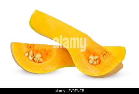 Sliced butternut isolated on white background. Butternut clipping path Stock Photo