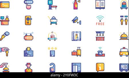 Hotel icon pack High-Quality Vector Icons Collection with Editable Stroke. Ideal for Professional and Creative Projects. Stock Vector