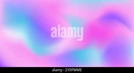 Blurred hologram gradient background. Vintage retro style 80s, 90s vibes lofi neon holographic backdrop Stock Vector