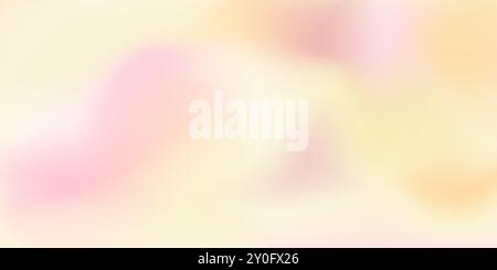 Holographic pastel soft pink yellow peachy orange warm gradient background for web header, banner design. Cute hologram backdrop, smooth texture paper Stock Vector