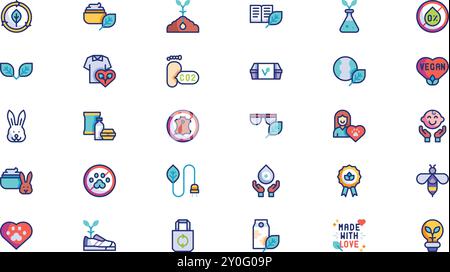 Cruelty free icon pack High-Quality Vector Icons Collection with Editable Stroke. Ideal for Professional and Creative Projects. Stock Vector