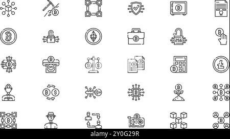 Blockchain icons High-Quality Vector Icons Collection with Editable Stroke. Ideal for Professional and Creative Projects. Stock Vector