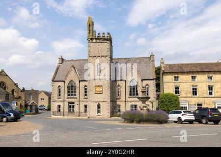 Photo of the beautiful town of Middleham in Leyburn in North Yorkshire in the UK showing the British street on a sunny day in the summer time Stock Photo