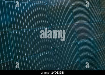 Clean solar panel silicon texture background. Flat surface of electricity generating panel Stock Photo