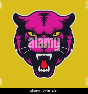 Panther head. Cartoon mascot logo. Vector illustration EPS10 Stock Vector