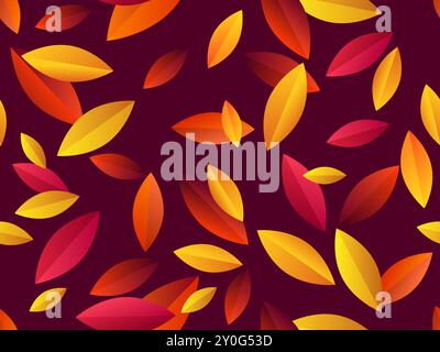 Autumn leaves with gradient colors. Beautiful autumn background with leaves. November leaf fall of orange-red leaves. Design for wallpapers, banners, Stock Vector
