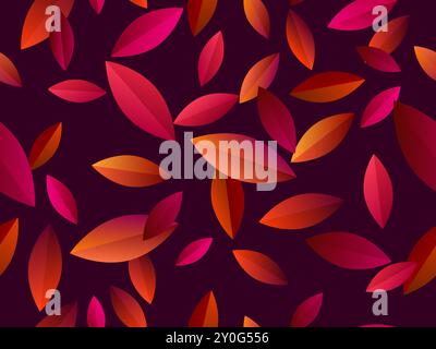 Autumn leaves with gradient colors. Beautiful autumn background with leaves. November leaf fall of orange-red leaves. Design for wallpapers, banners, Stock Vector