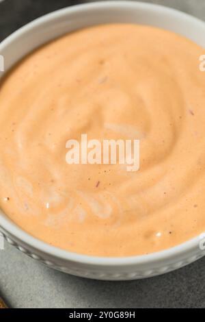 Homemade Spicy Chipotle Mayo Spread in a Bowl Stock Photo