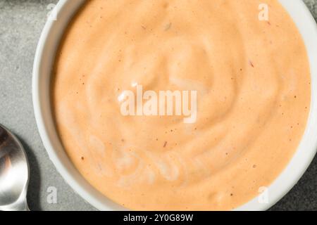 Homemade Spicy Chipotle Mayo Spread in a Bowl Stock Photo