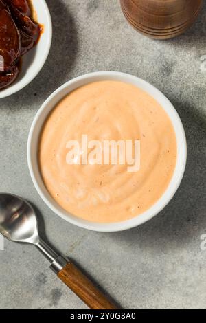 Homemade Spicy Chipotle Mayo Spread in a Bowl Stock Photo