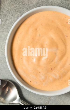 Homemade Spicy Chipotle Mayo Spread in a Bowl Stock Photo