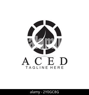 Ace Logo Design for Casino Poker Business, Gamble, Card Game, Speculate, etc-vector Stock Vector
