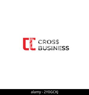 cc monogram cross connections logo design Stock Vector