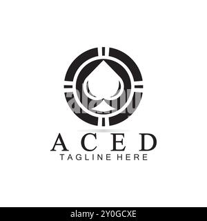 Ace Logo Design for Casino Poker Business, Gamble, Card Game, Speculate, etc-vector Stock Vector