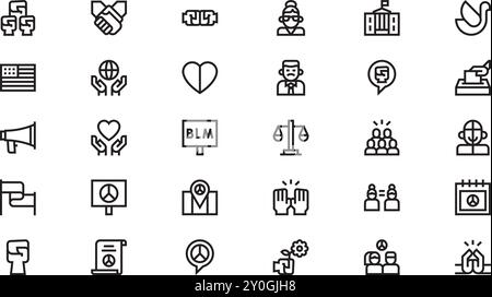 Civil rights movement icons High-Quality Vector Icons Collection with ...