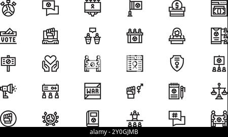 Activism icons High-Quality Vector Icons Collection with Editable Stroke. Ideal for Professional and Creative Projects. Stock Vector