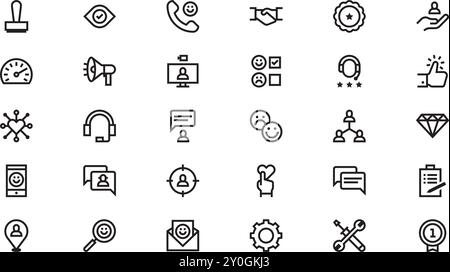Costumer services icons High-Quality Vector Icons Collection with Editable Stroke. Ideal for Professional and Creative Projects. Stock Vector