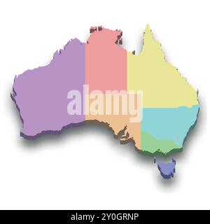 Australia, colored political map, with administrative divisions Stock ...