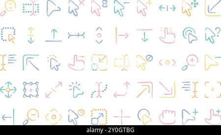 Selection and cursors icons High-Quality Vector Icons Collection with Editable Stroke. Ideal for Professional and Creative Projects. Stock Vector