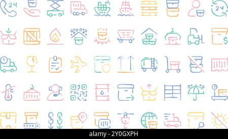 Logistics icons High-Quality Vector Icons Collection with Editable Stroke. Ideal for Professional and Creative Projects. Stock Vector