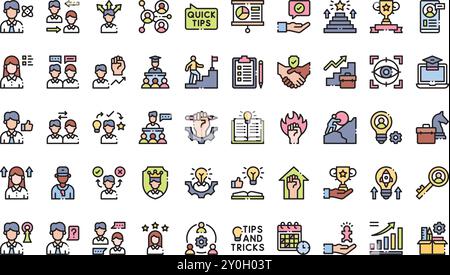 Mentoring and training icons High-Quality Vector Icons Collection with ...