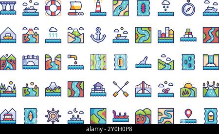 Waterway icons High-Quality Vector Icons Collection with Editable ...