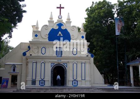 Entrance, Luz Church, Church of Our Lady of Light, Chennai, Tamil Nadu, India Stock Photo