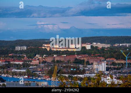 Gothenburg, Sweden - september 18 2022: Apartment buildings with a view at Strömmensberg Stock Photo