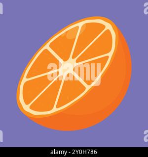 Fresh Half Orange Fruit vector. orange fruit icon. orange fruit slice vector Stock Vector