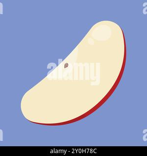 Fresh Apple Slice icon vector. apple fruit vector. apple healthy fruit slice icon Stock Vector
