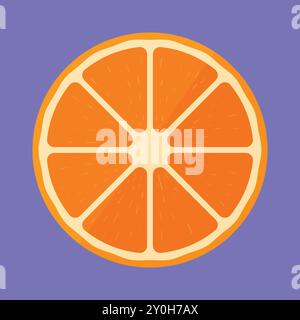 Fresh Half Orange Fruit vector. orange fruit icon. orange fruit slice vector Stock Vector