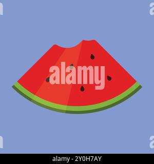 Watermelon Slice vector icon. fresh watermelon bitten slice. juicy summer watermelon slice Stock Vector