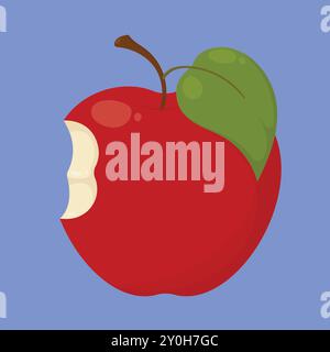 Fresh Bitten Apple icon vector. apple fruit vector. apple healthy fruit icon Stock Vector