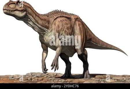 Discovering Giganotosaurus: Fossil Evidence and Insights Stock Vector