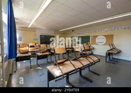 empty classroom of a school Stock Photo