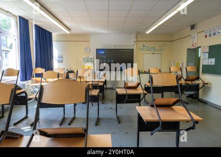 empty classroom of a school Stock Photo
